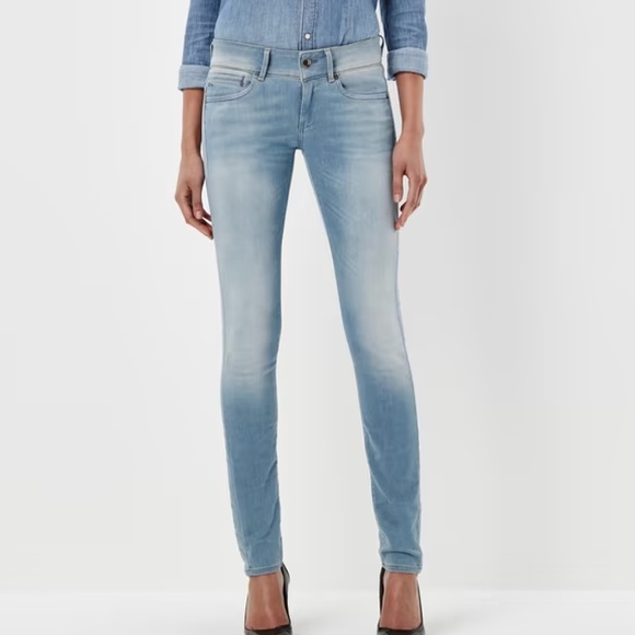 G-Star Midge Cody Skinny Jeans in Light Blue (Size 28 Tall) - Picture 1 of 13